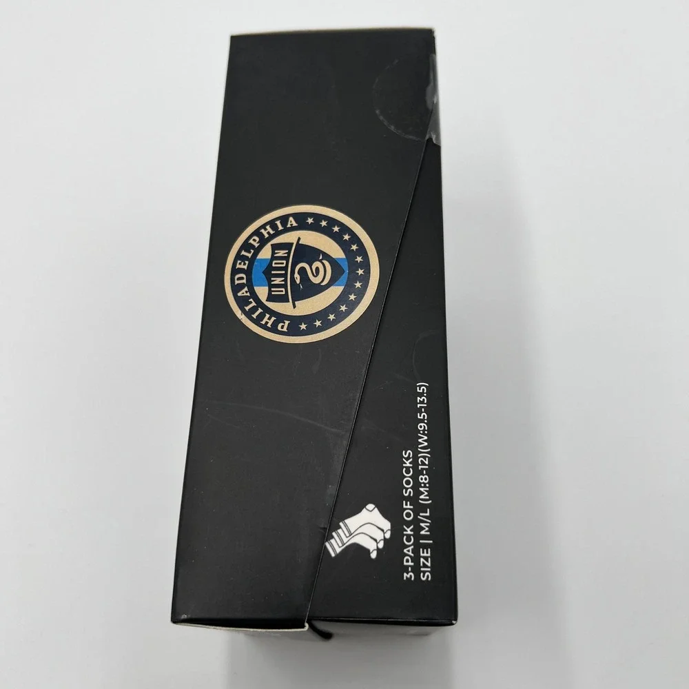 Strideline Philadelphia Union MLS Mens Crew Socks 3 Pack Navy Gold Size M/L 8-12
